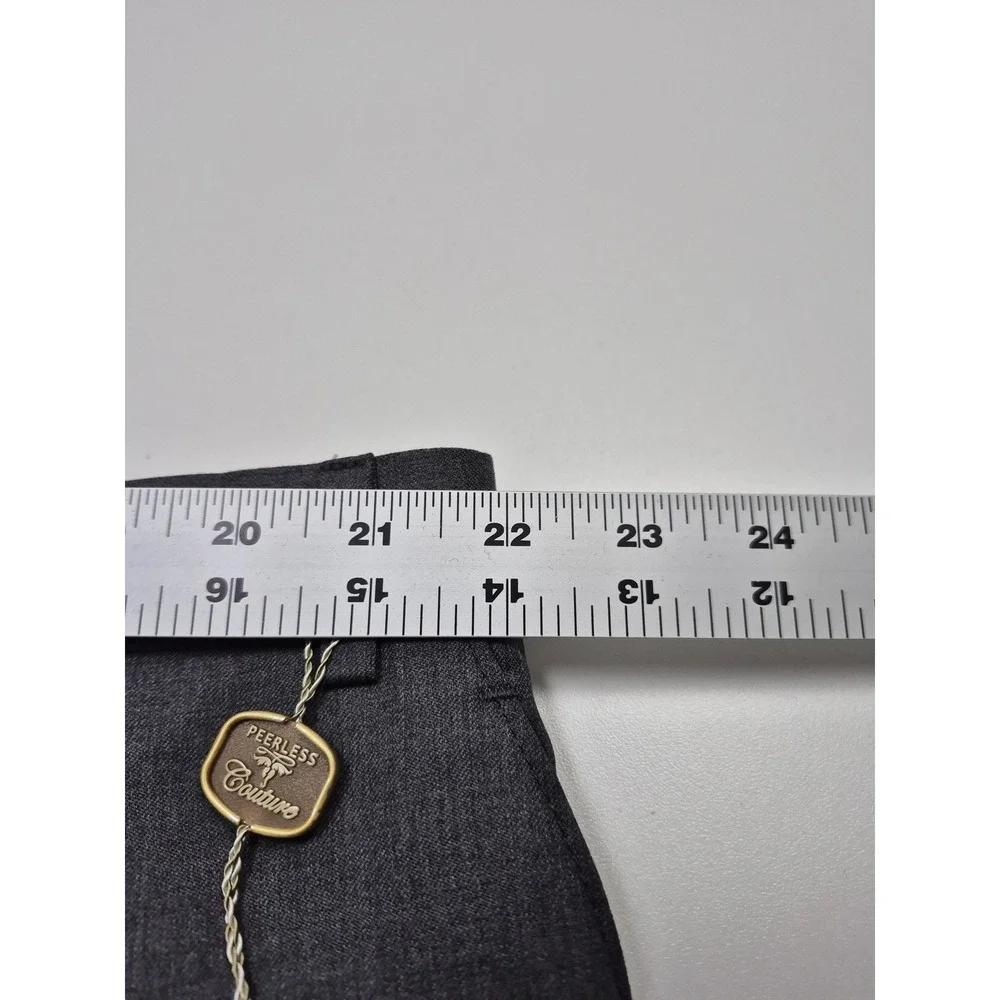 Peerless Couture International Suit Pants Men's 44x36 Gray Wool Dress Unhemmed